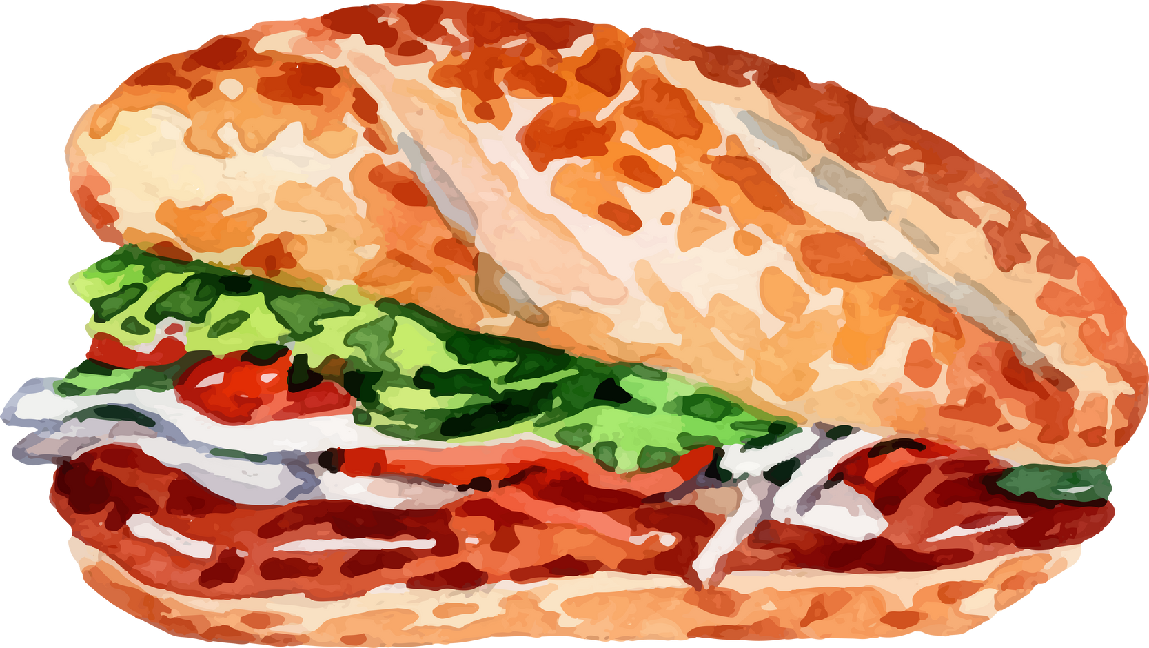 Watercolor Vietnamese Sandwich